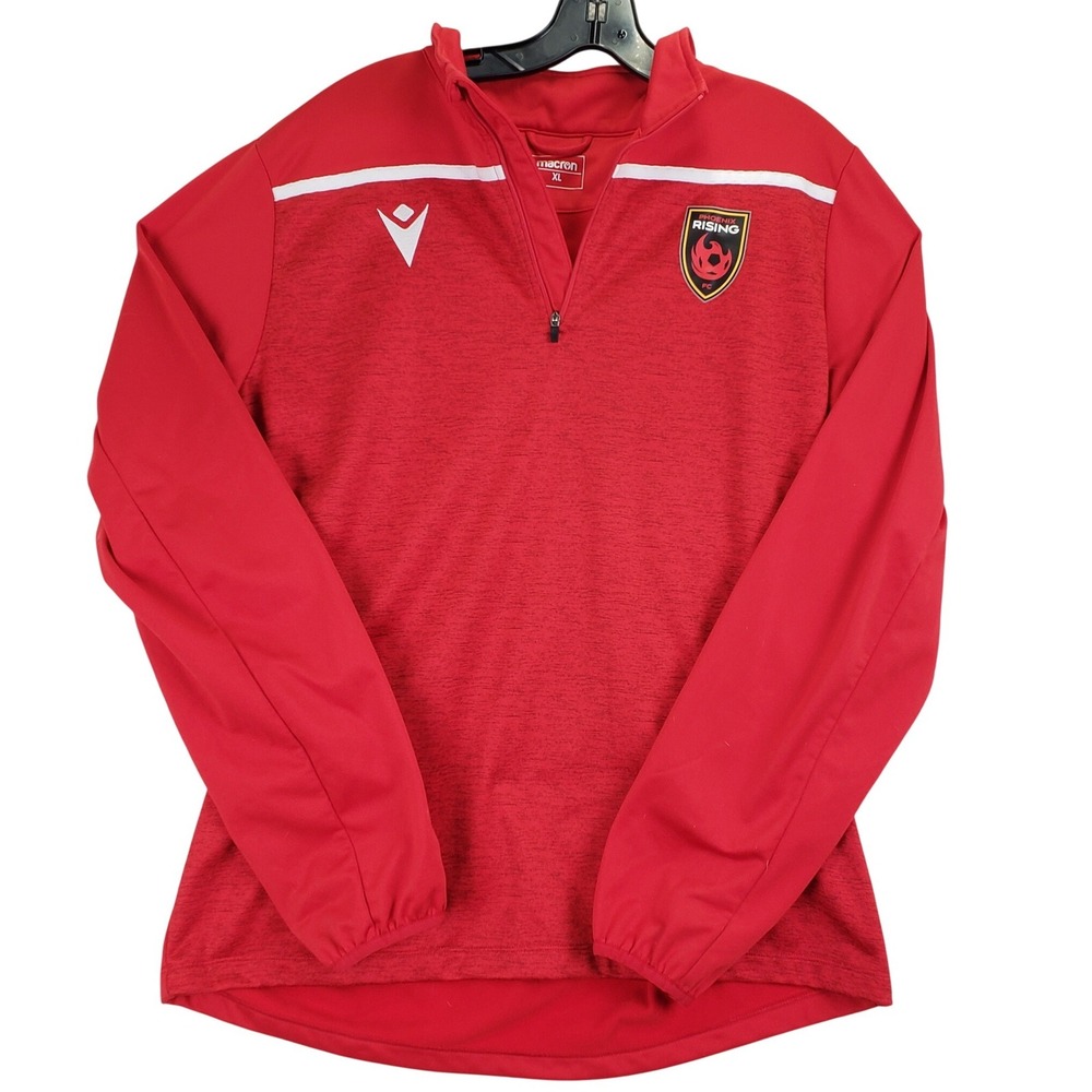 Macron Phoenix Rising FC Quarter Zip Men XL Red Soccer Training Top Sportswear